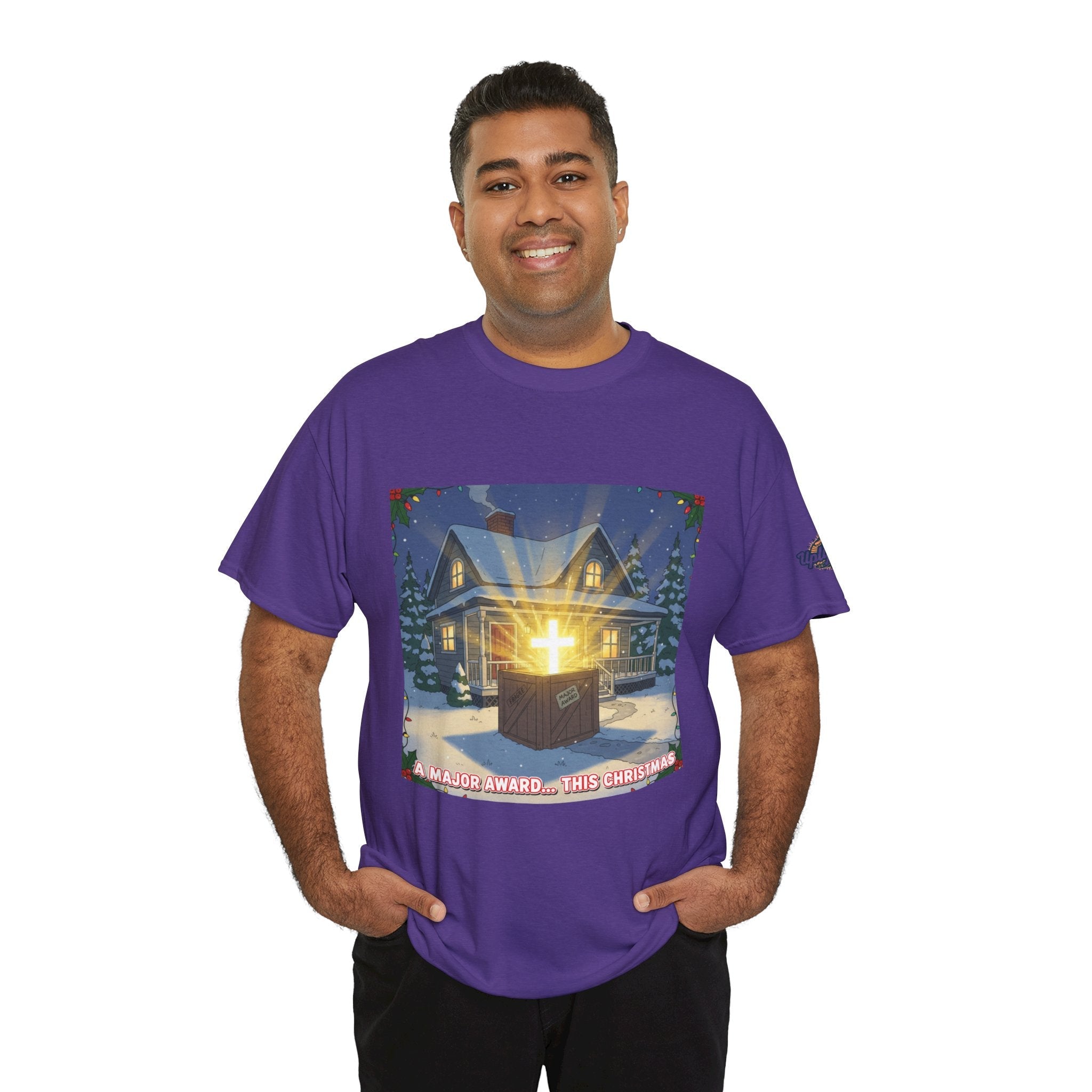 A Major Award This Christmas T-shirt – Fragile Leg Lamp Parody Cross Unboxing Christian T-shirt for Hilarious Faith & Holiday Glow Printify