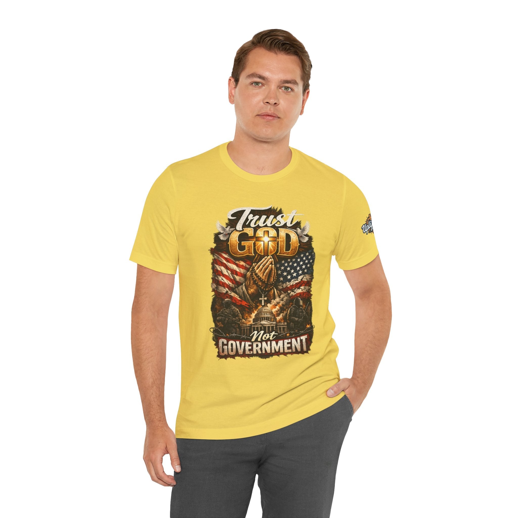 Trust God Not Government T-Shirt — Vintage Patriotic Christian Tee Printify