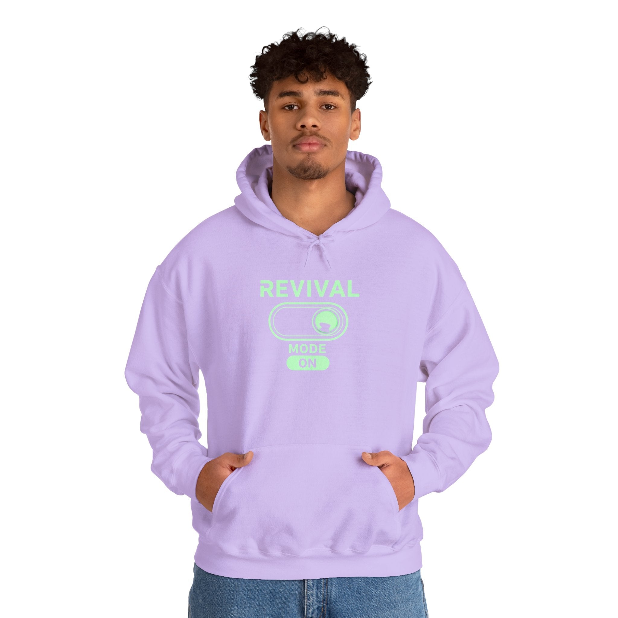 🔥 Revival Mode: ON – Christian Techwear Hoodie | Glowing Green Faith Switch | Futuristic Jesus Shirt | Activate Your Spiritual Awakening | Uplifted Gear Printify