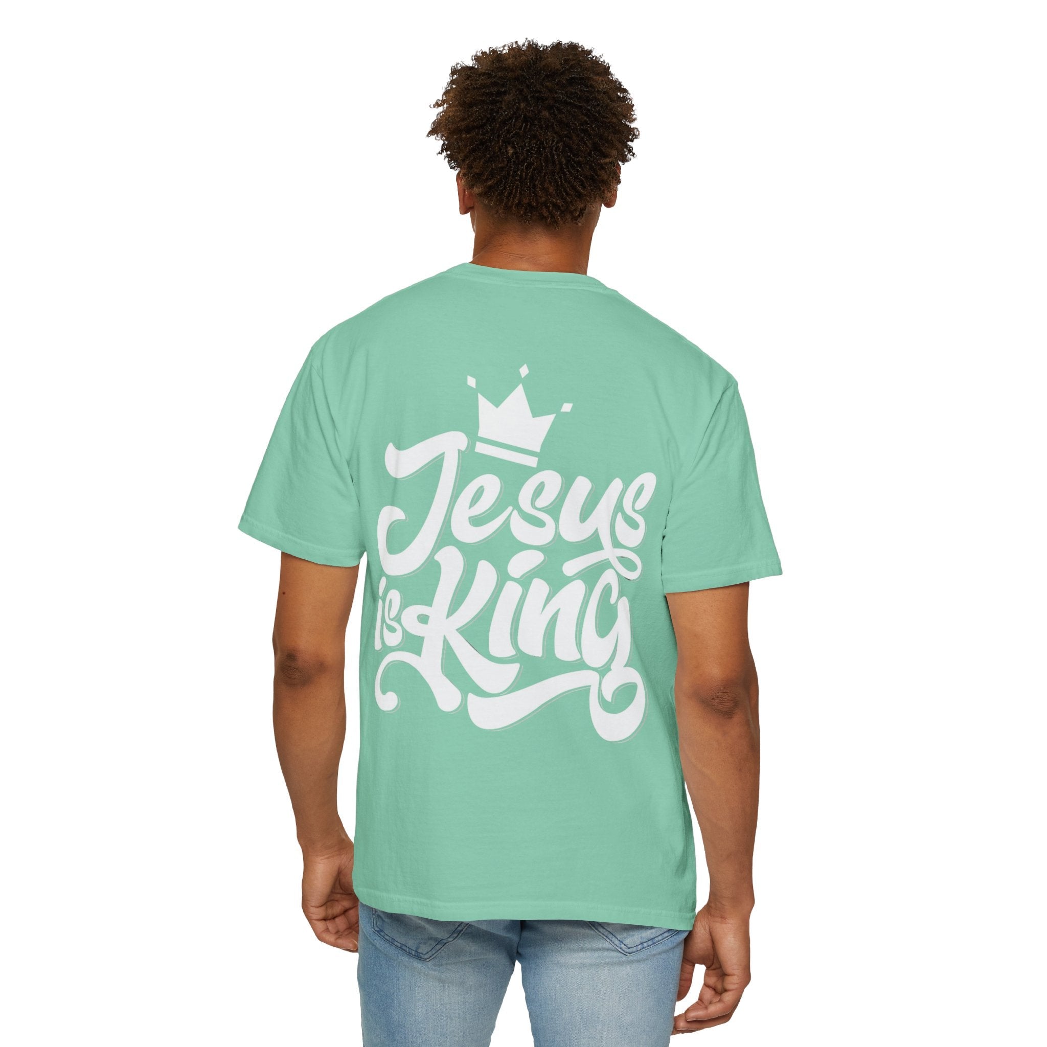 Jesus is King T-Shirt – Bold Christian Faith Tee with Crown & Cross for Eternal Reign Printify