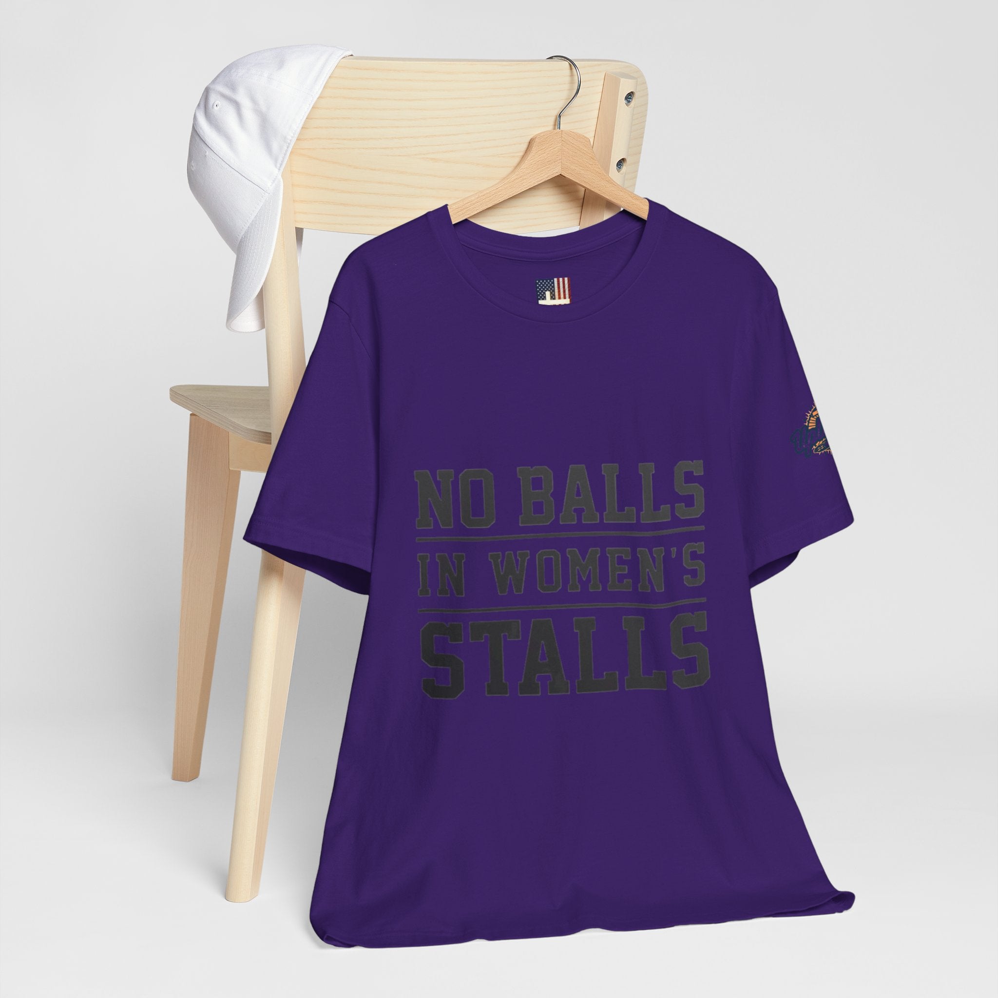 No Balls in Women's Stalls Statement T-Shirt Printify