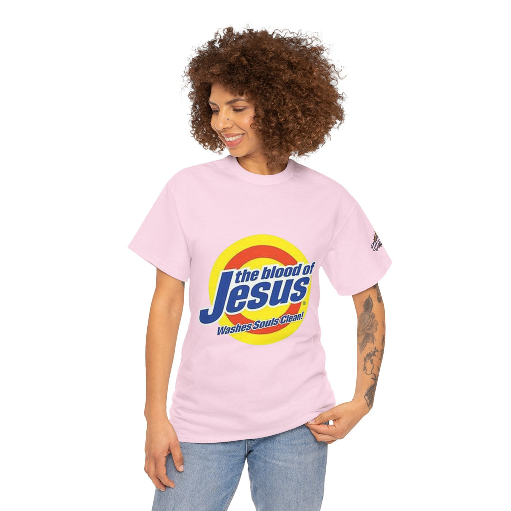 Blood of Jesus Washes Souls Clean T-shirt - Funny Tide Parody - Christian Faith T-shirt Printify