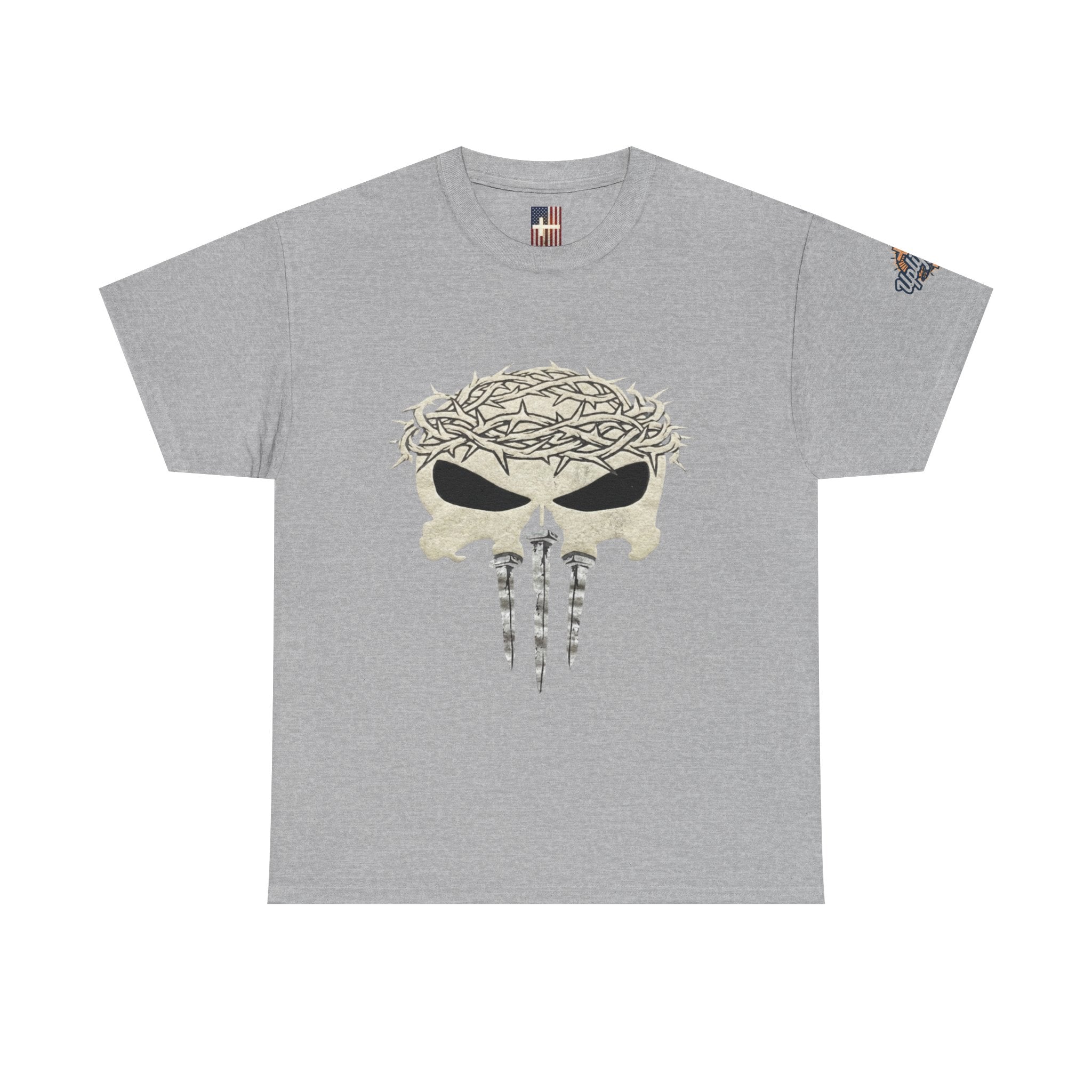 Christian Skull T-shirt - Crown of Thorns & Nails - Warrior Faith T-shirt Printify