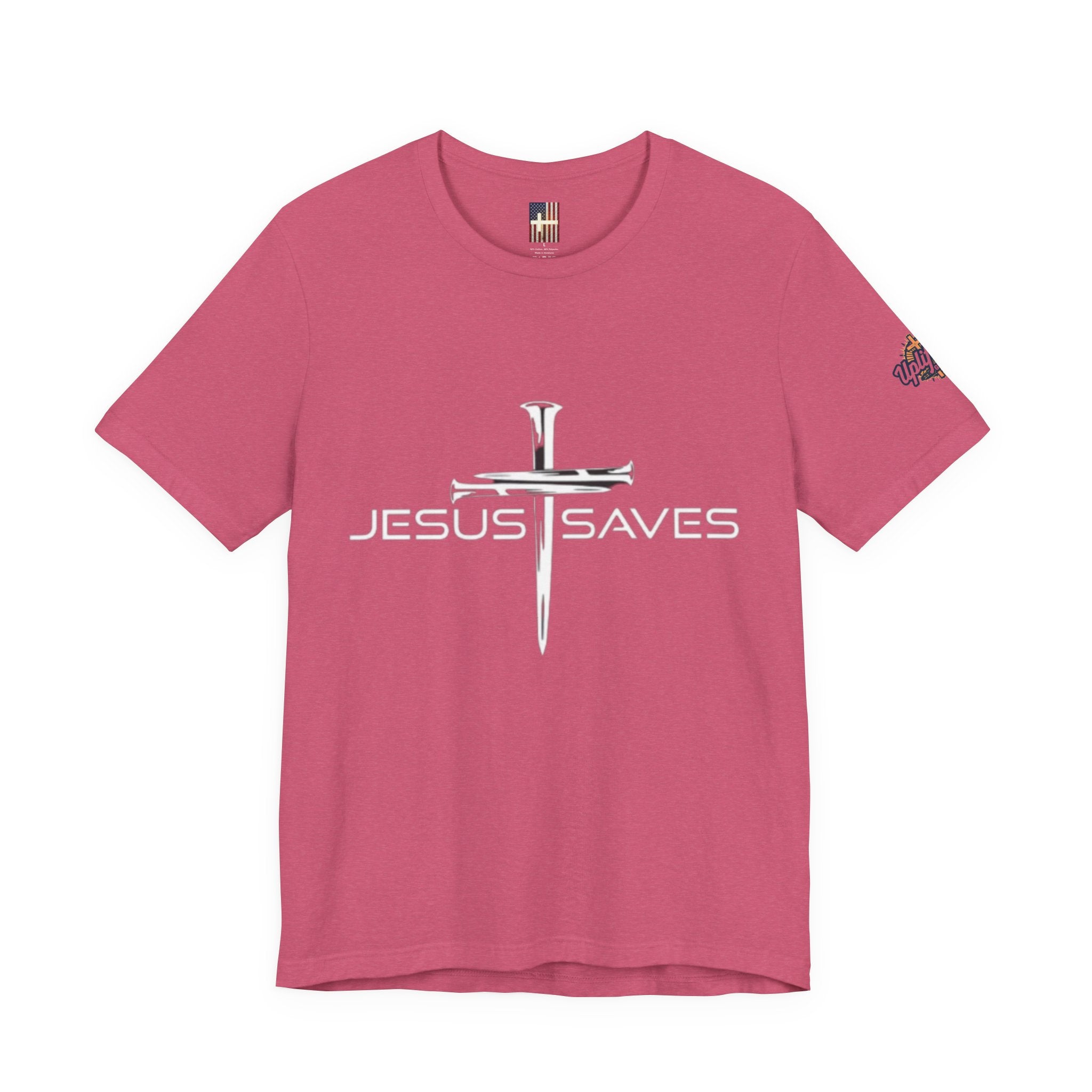 Jesus Saves T-shirt – 3 Nails Crucifix Cross Christian T-shirt for Redemption Faith & Bold Salvation Printify