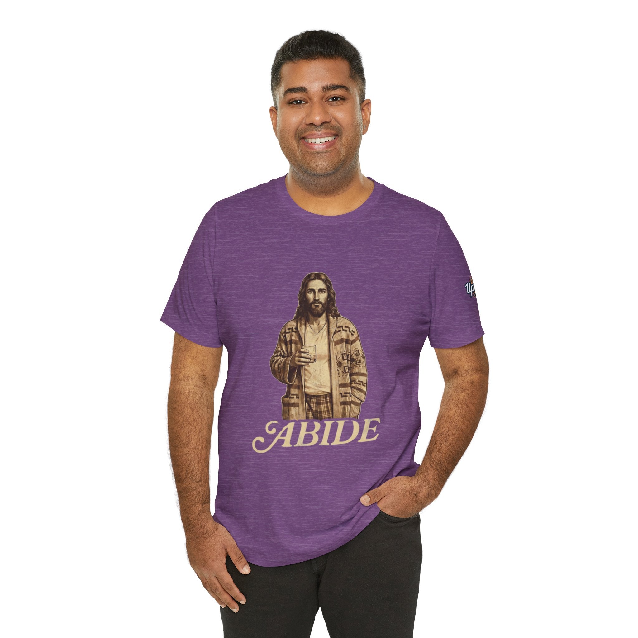 Abide Vintage Jesus Tee — "The Dude" Graphic Christian T-Shirt Printify