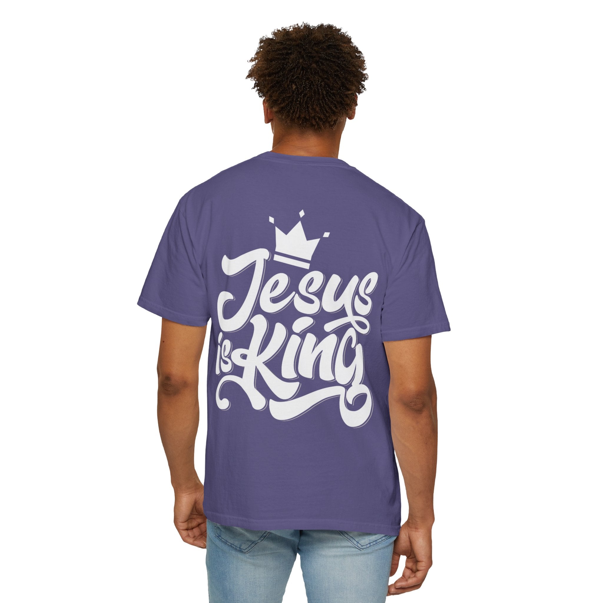 Jesus is King T-Shirt – Bold Christian Faith Tee with Crown & Cross for Eternal Reign Printify