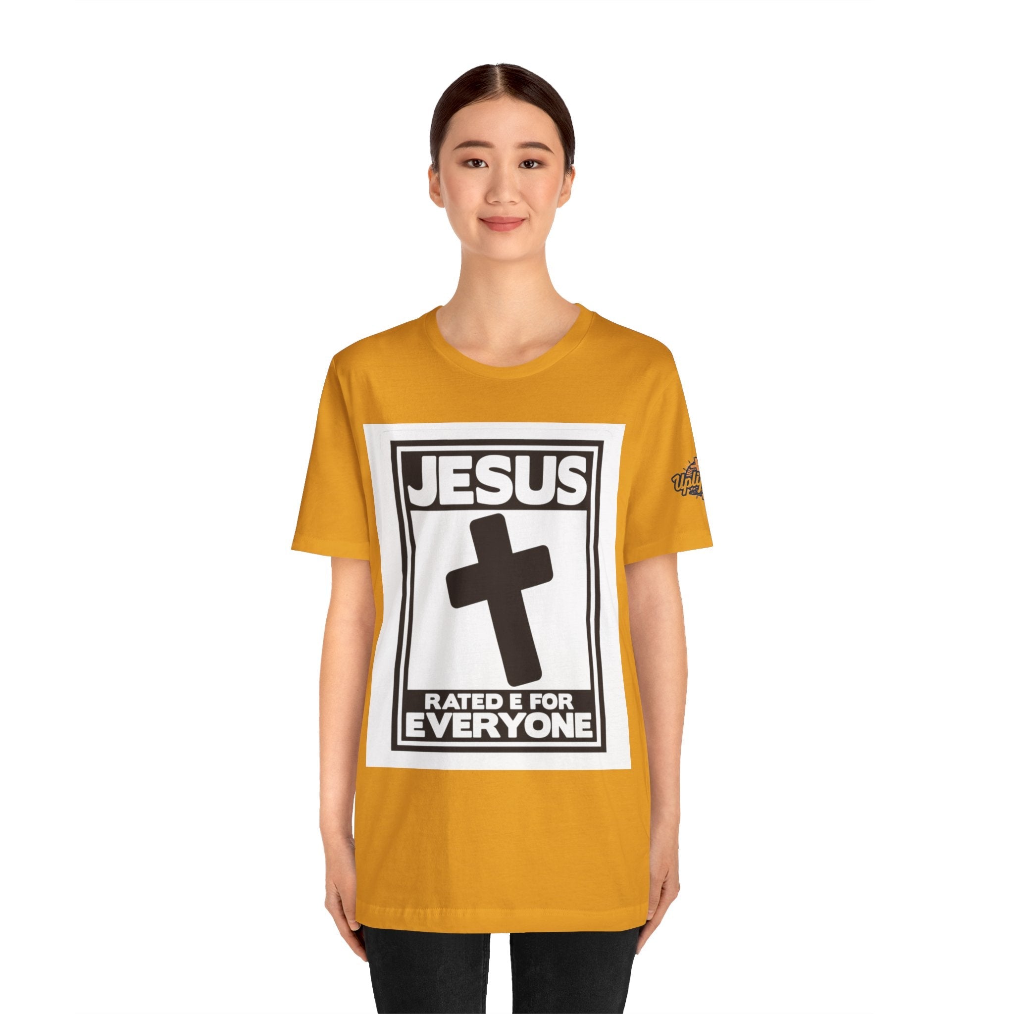 Jesus, Rated E for Everyone T-shirt - Gamer Faith T-shirt - Christian Video Game Parody Printify
