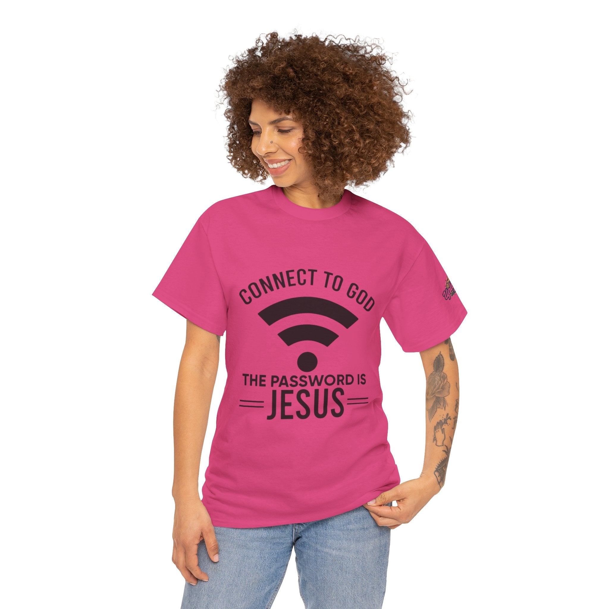 Connect to God T-shirt - WIFI Password is Jesus - Funny Christian Faith T-shirt Printify
