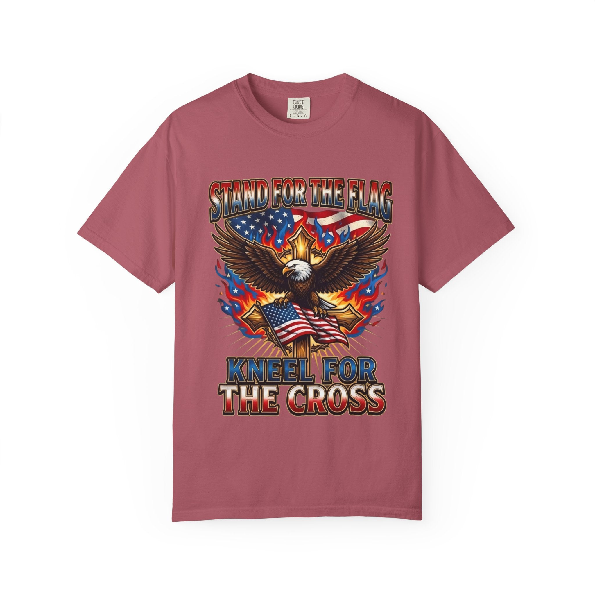 Stand for the Flag Kneel for the Cross T-shirt | Patriotic Eagle T-shirt Printify