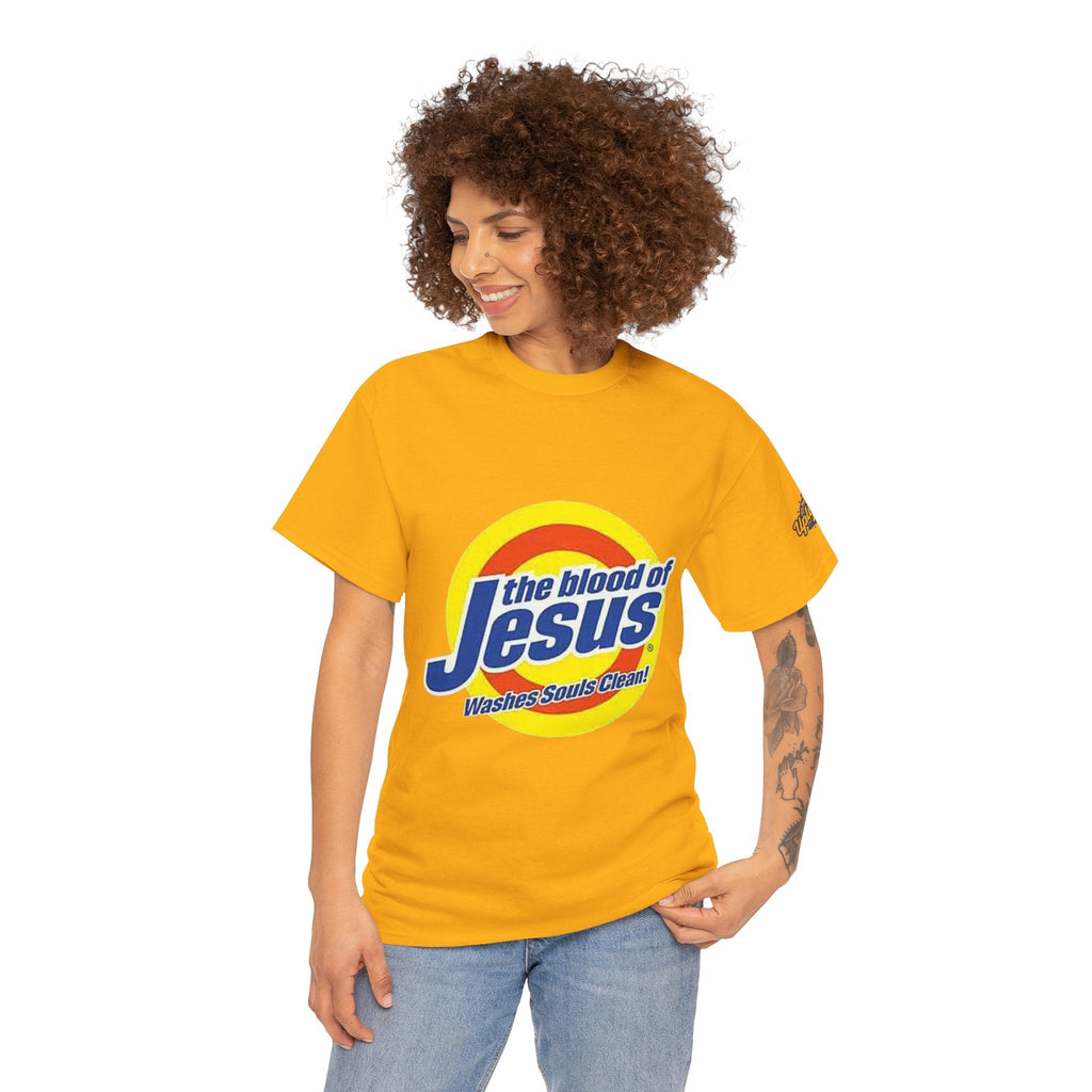 Blood of Jesus Washes Souls Clean T-shirt - Funny Tide Parody - Christian Faith T-shirt Printify
