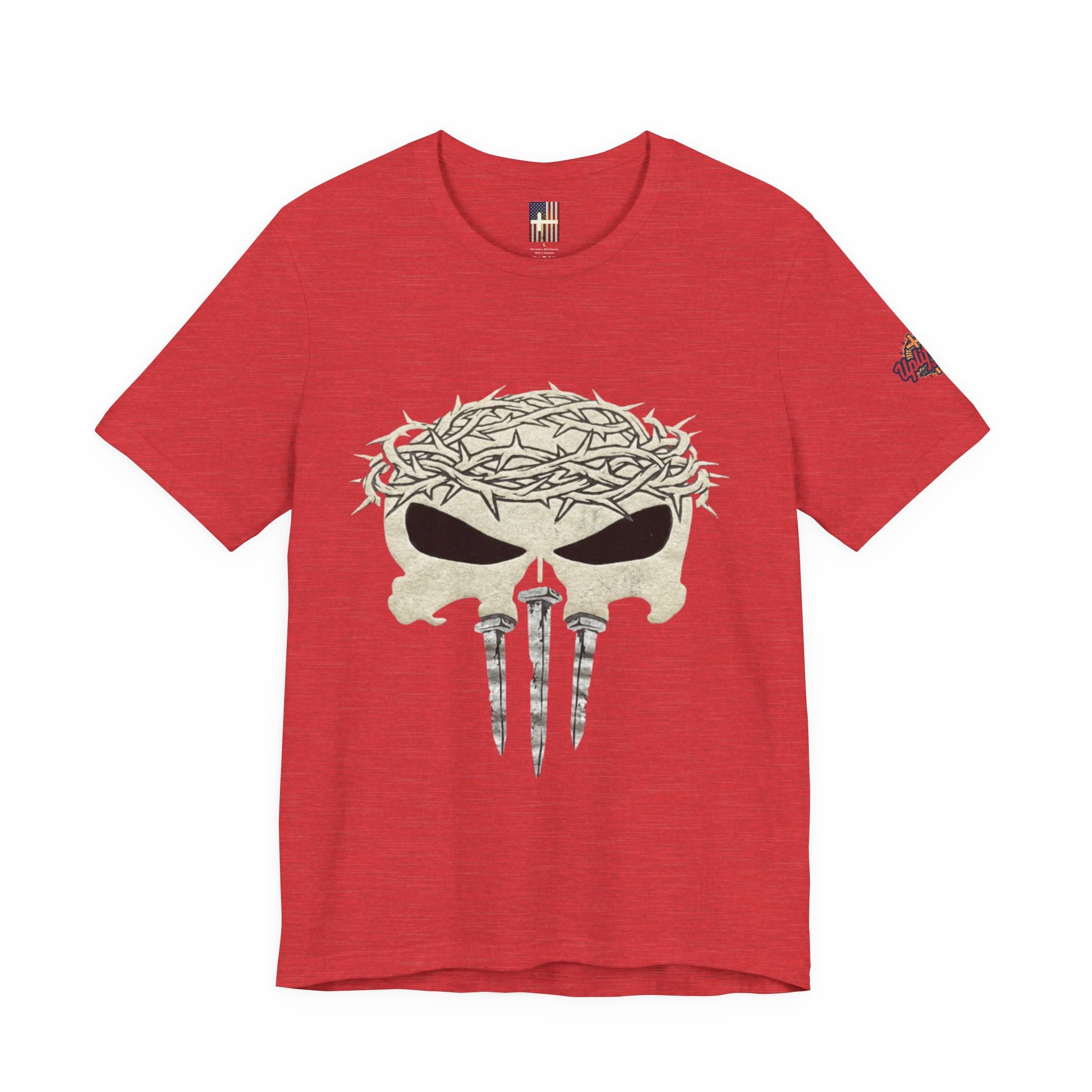 Christian Skull T-shirt - Crown of Thorns & Nails - Warrior Faith T-shirt Printify