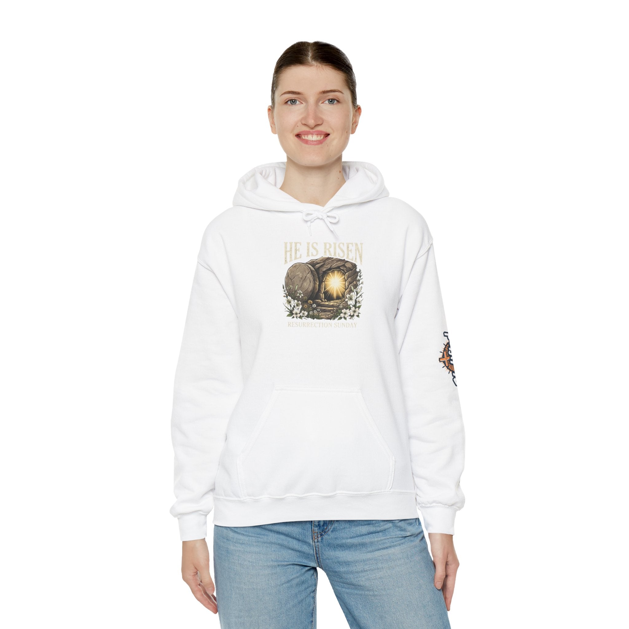 He Is Risen Hoodie — Jesus Christ Resurrection Easter Hoodie Printify