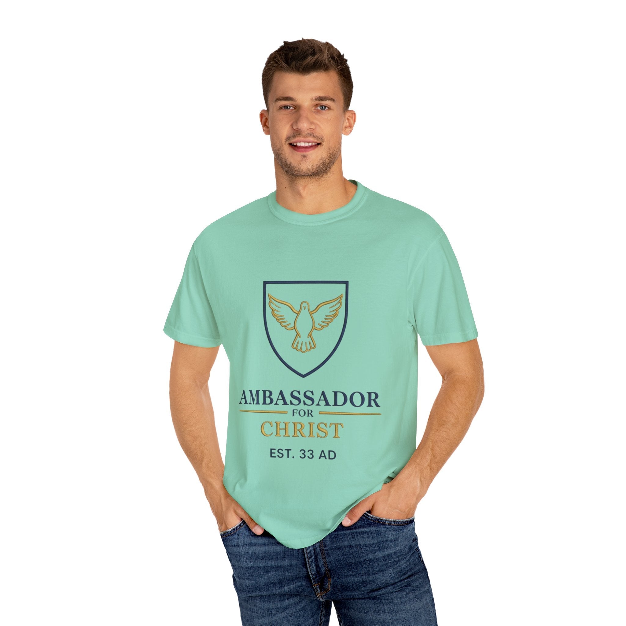 Ambassador for Christ T-Shirt – Established 33 AD Christian Tee for Bold Faith Printify