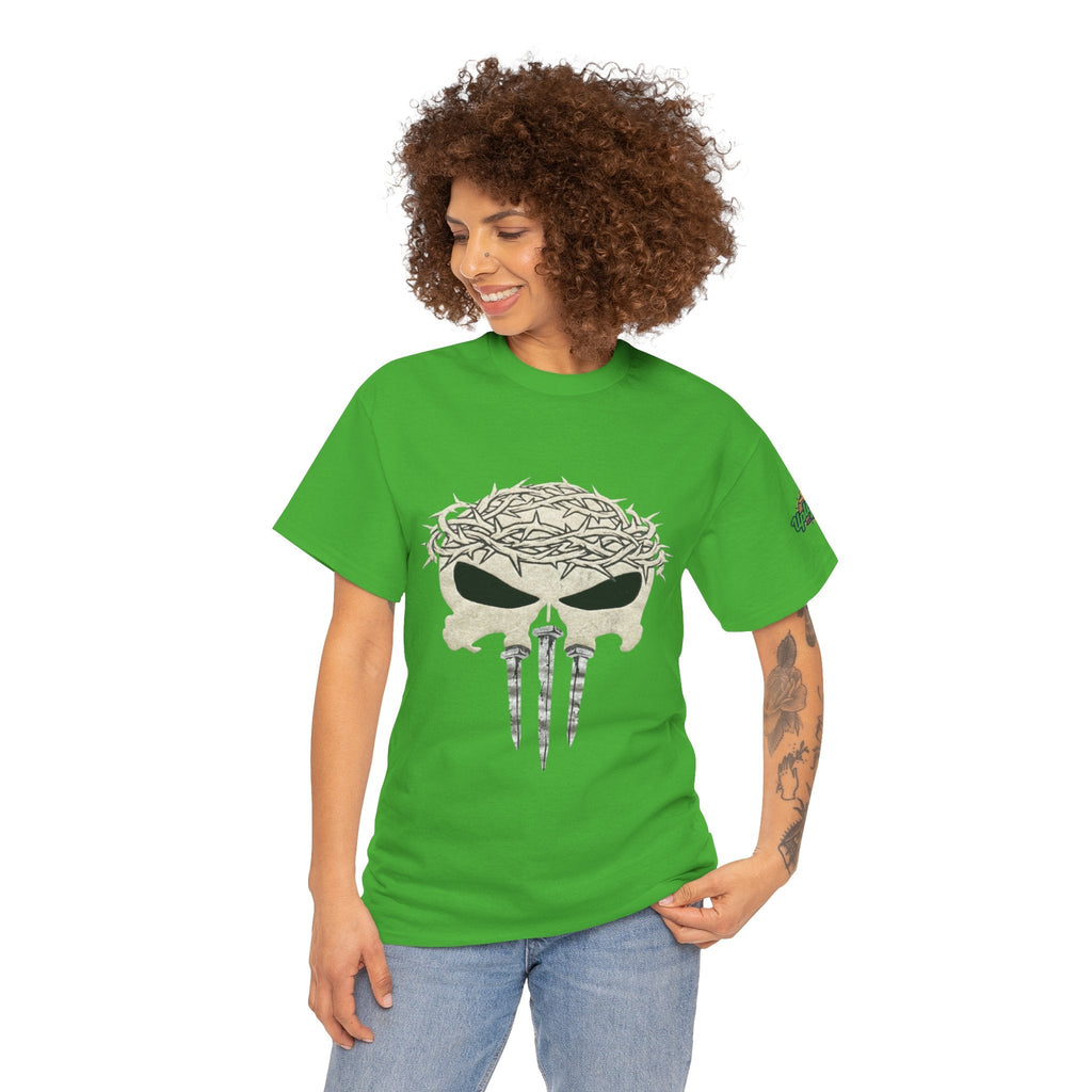 Christian Skull T-shirt - Crown of Thorns & Nails - Warrior Faith T-shirt Printify