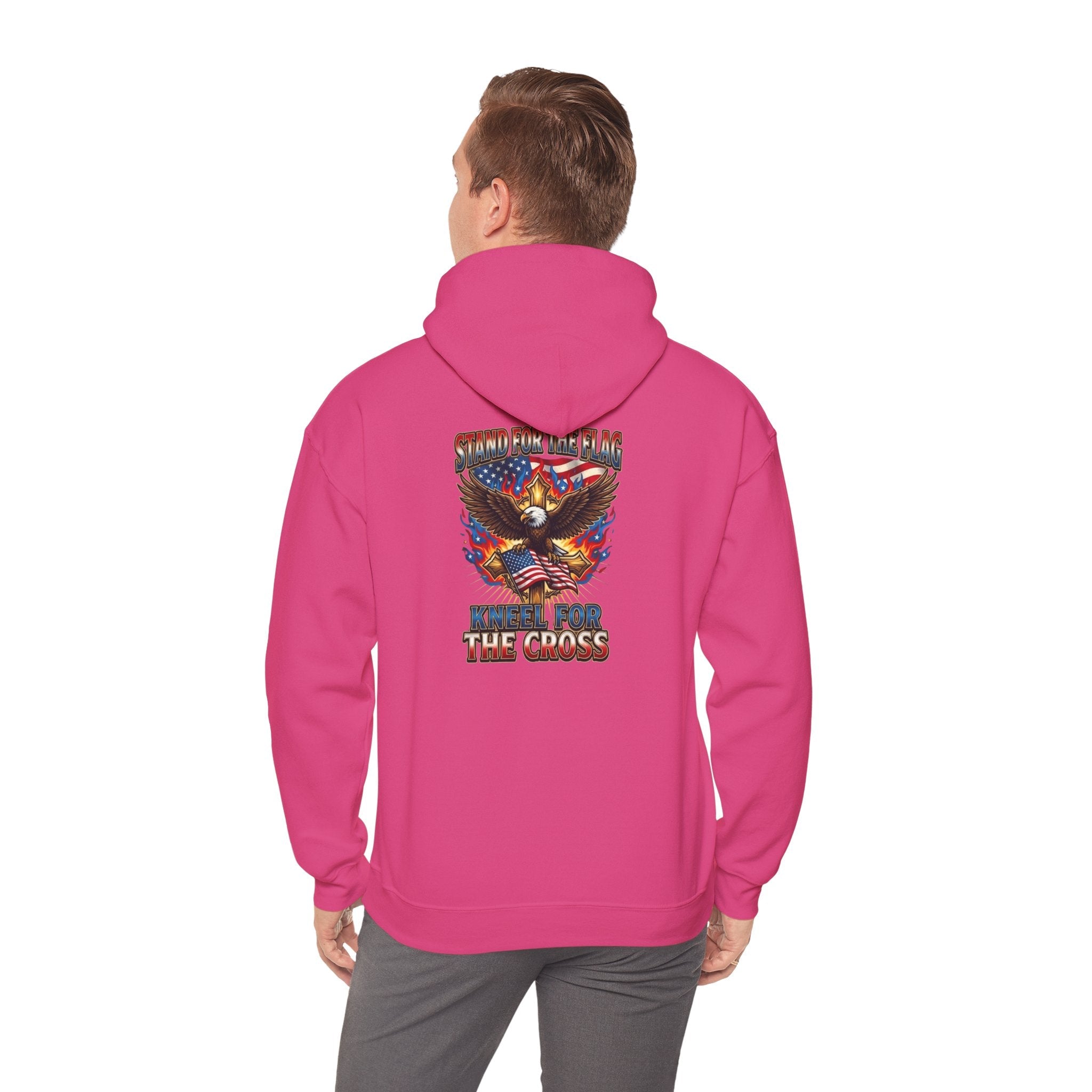 Stand for the Flag Kneel for the Cross Hoodie | Patriotic Eagle Hoodie Printify