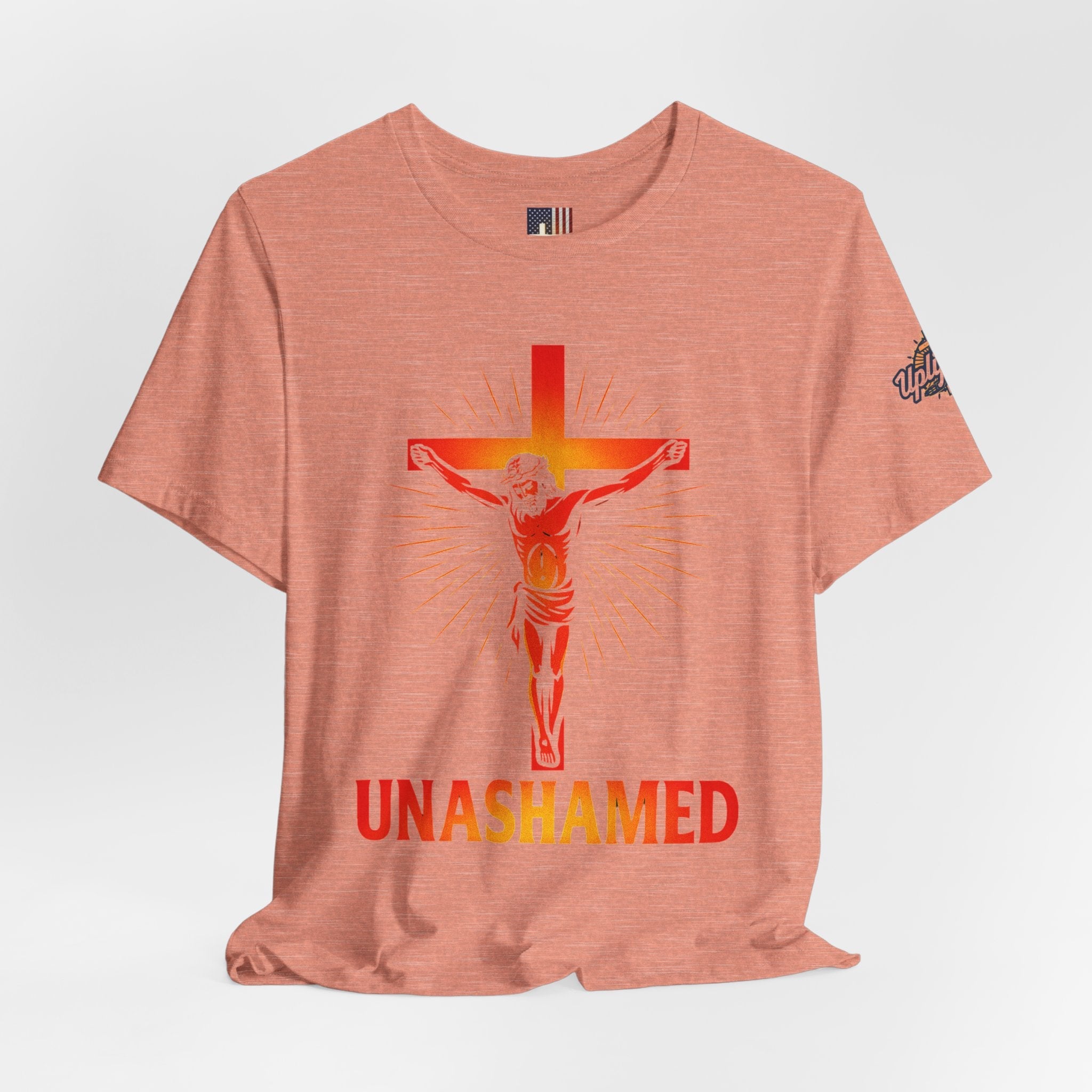 Unashamed T-shirt – Romans 1:16 Crucifixion Christian t-shirt for Bold Unwavering Faith Printify