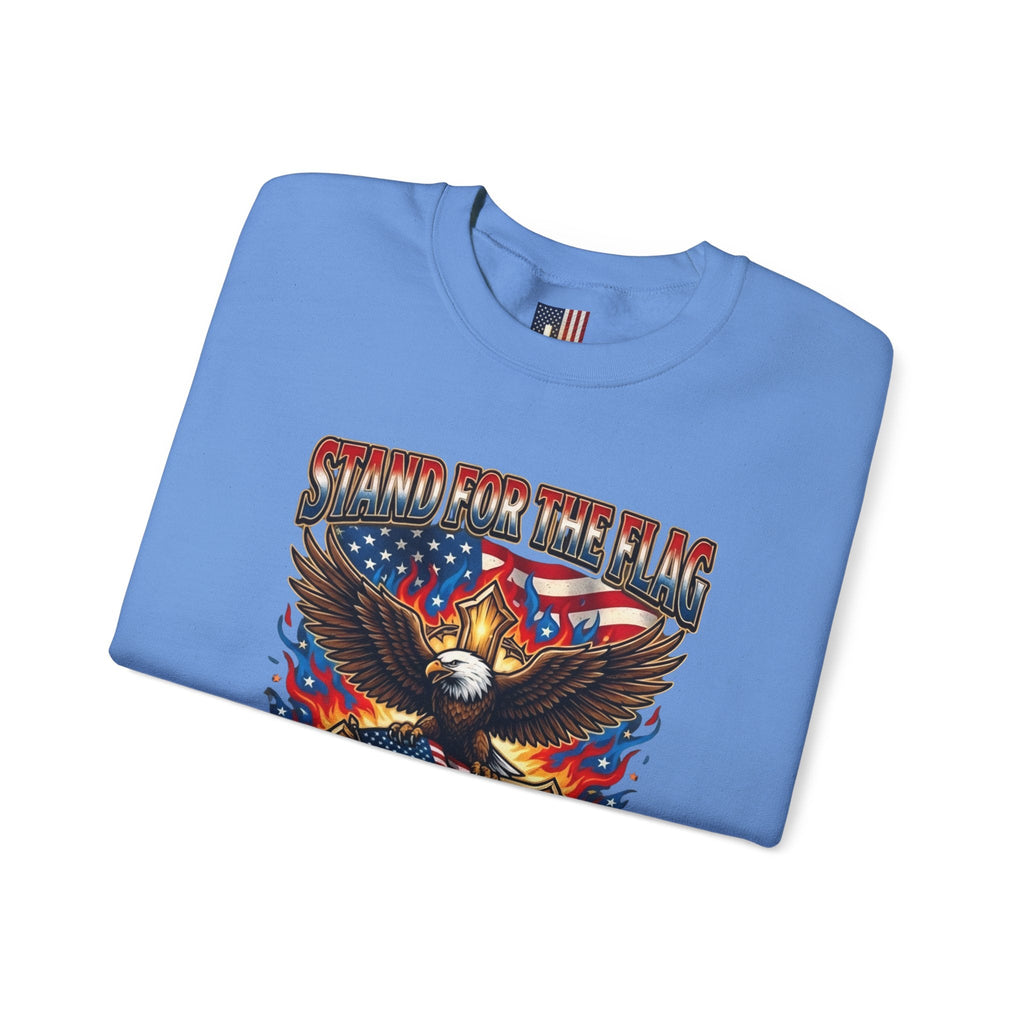 Stand for the Flag Kneel for the Cross Sweatshirt | Patriotic Eagle Sweatshirt Printify
