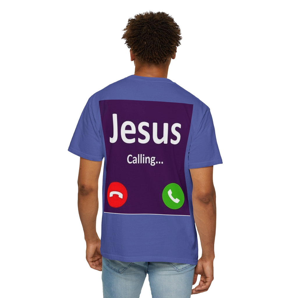 Jesus Calling T-shirt, – Funny Cell Phone Screen Christian T-shirt, for Divine Connection & Faith Humor Printify