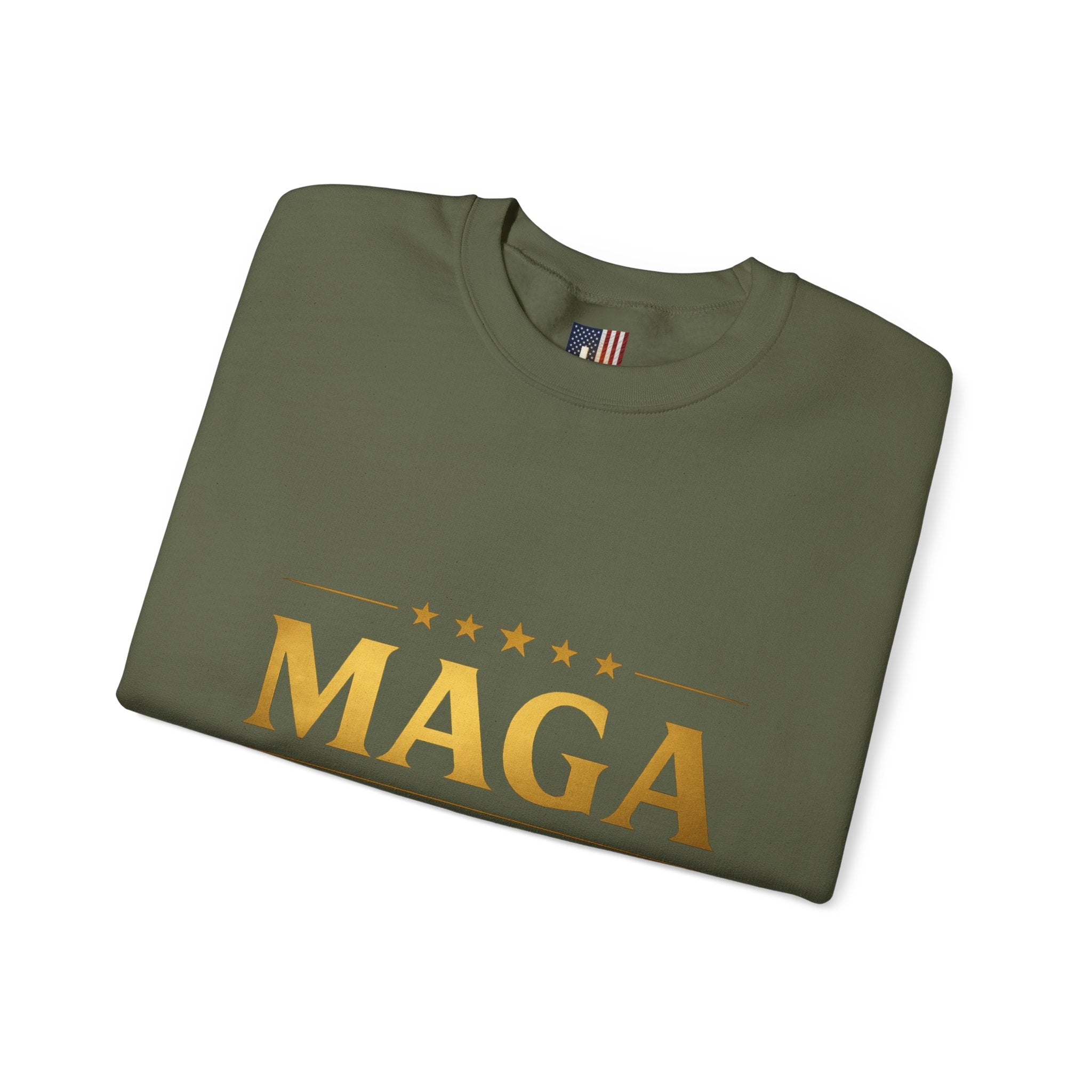 Sweatshirt — "MAGA Make America Godfearing Again" Gold Logo Crewneck Printify