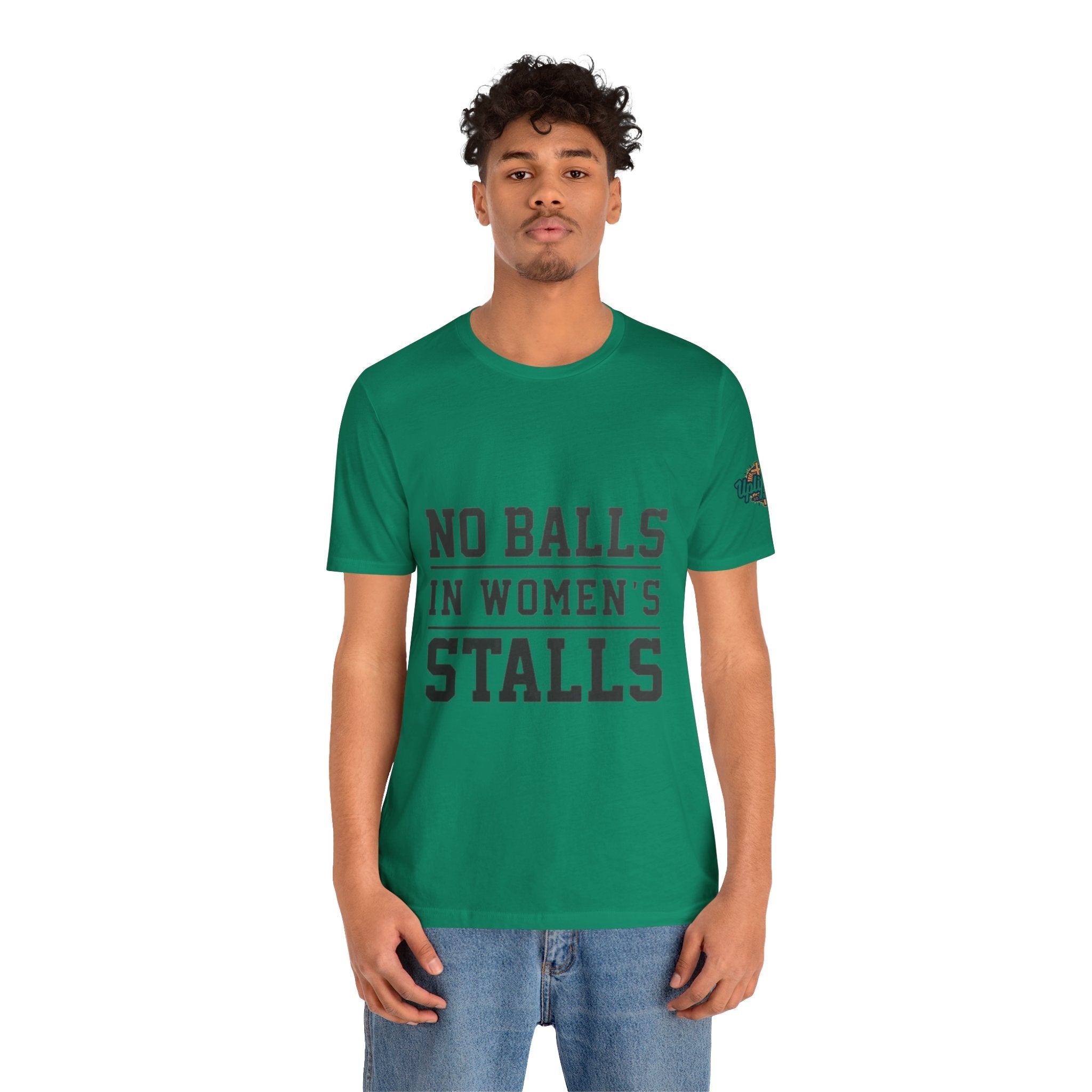 No Balls in Women's Stalls Statement T-Shirt Printify