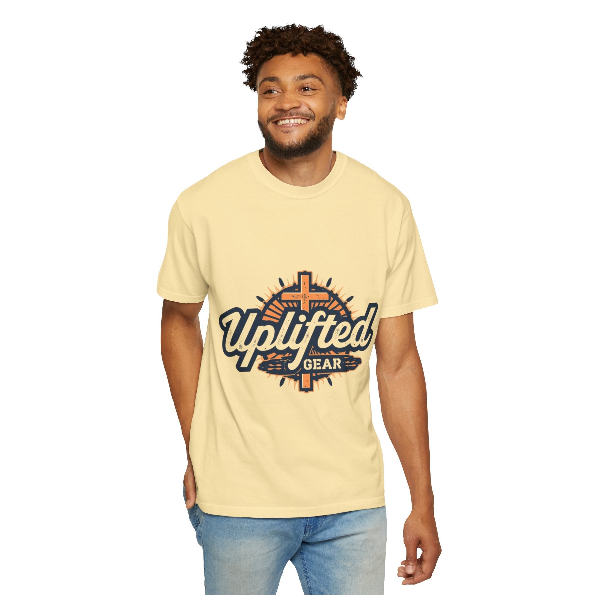 Uplifted Gear Christian T-Shirt – Bold Logo Faith Tee for Inspired Living Printify