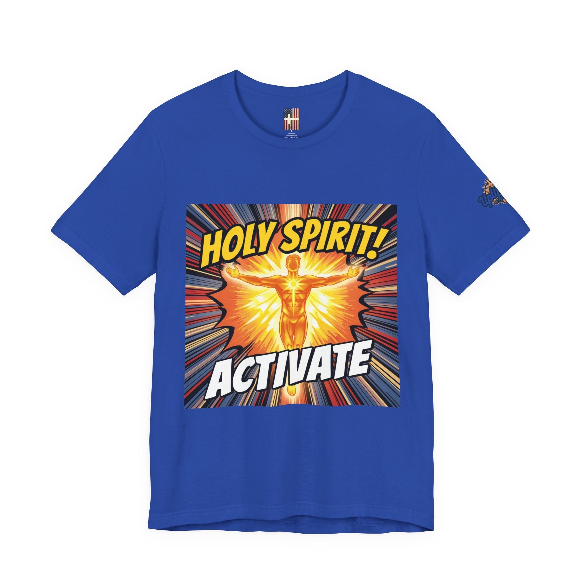 Holy Spirit Activate T-shirt – Superhero Christian T-shirt with Vibrant Power-Up Design for Faith-Fueled Boldness Printify