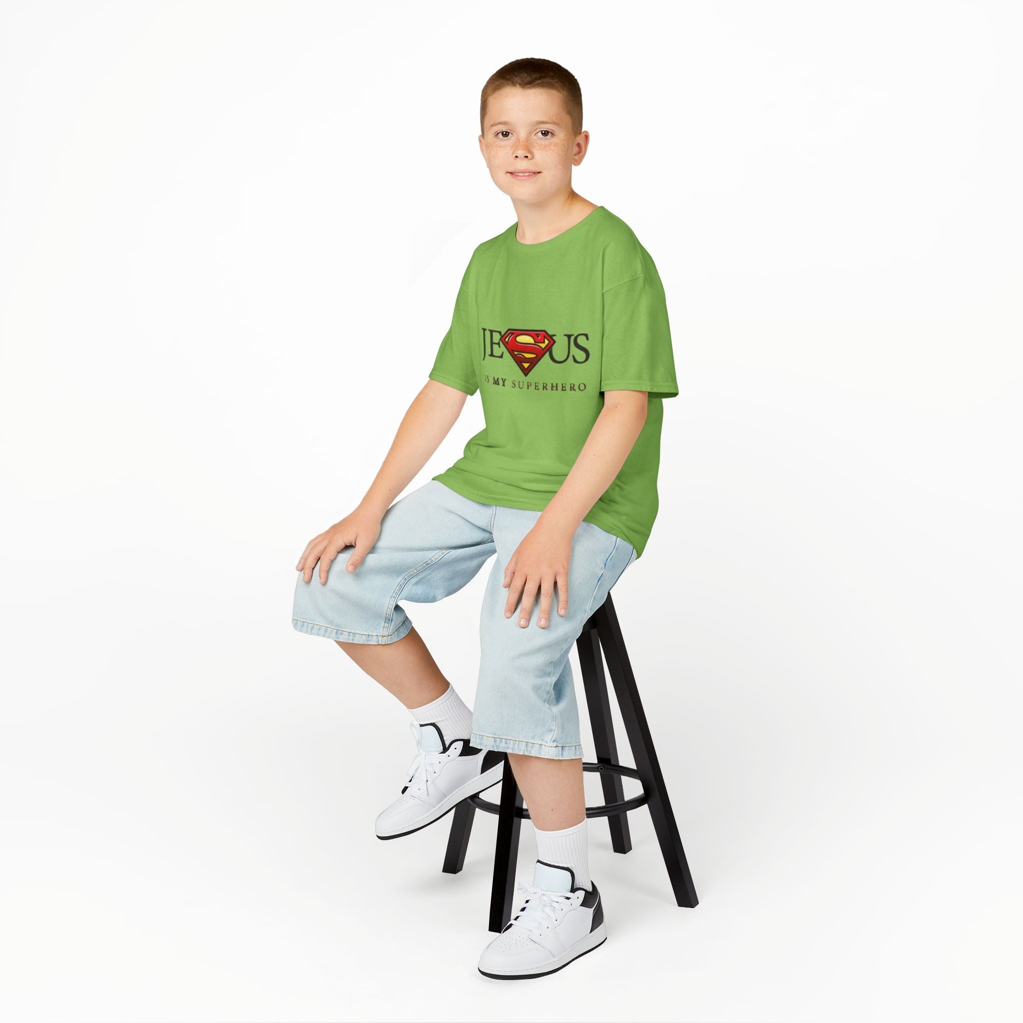 Jesus Is My Superhero T-Shirt — Faith-Based Superman-Inspired Tee Printify