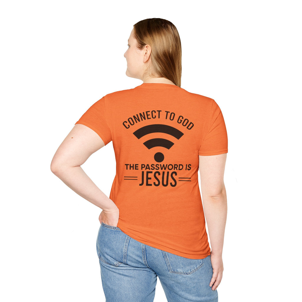 Connect to God T-shirt - WIFI Password is Jesus - Funny Christian Faith T-shirt Printify