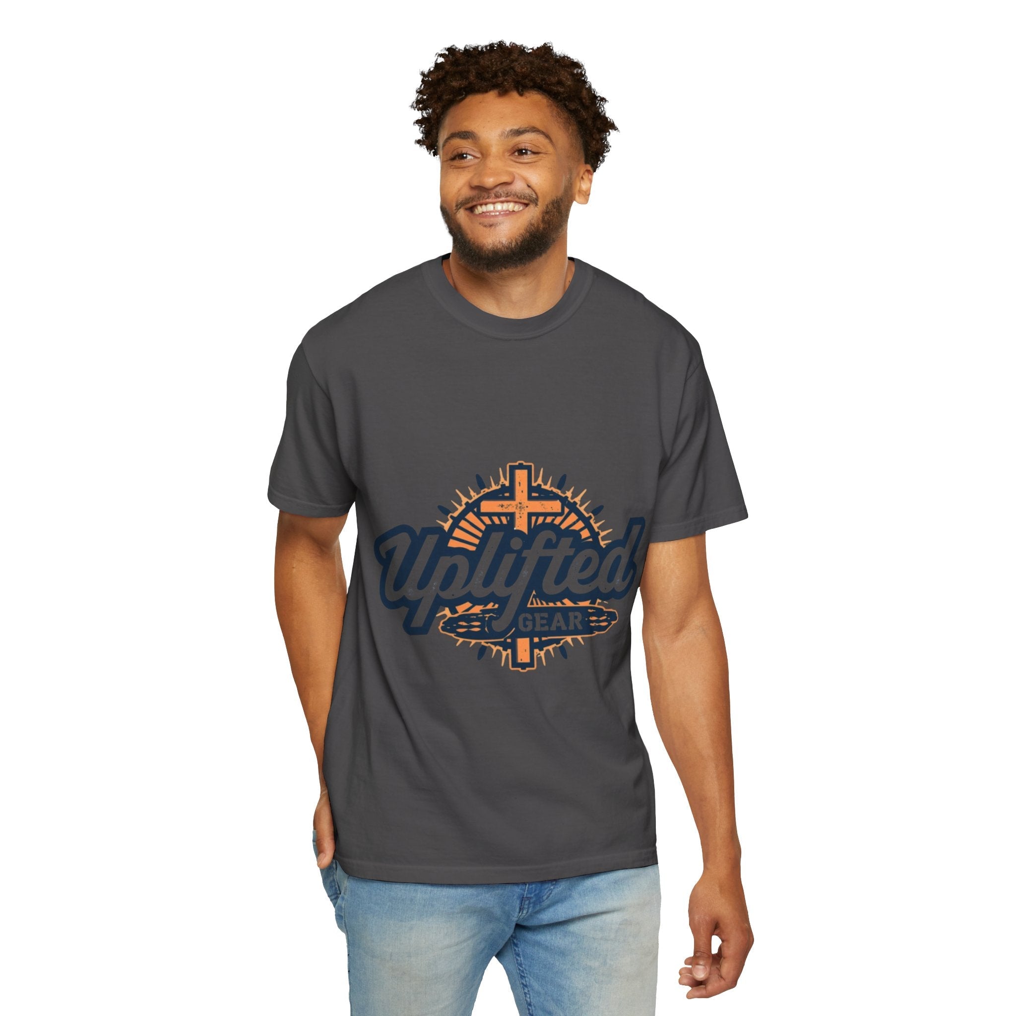 Uplifted Gear Christian T-Shirt – Bold Logo Faith Tee for Inspired Living Printify