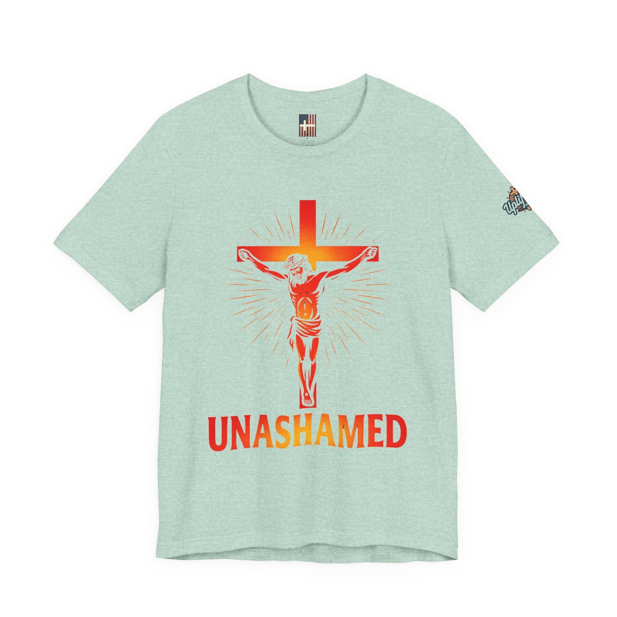 Unashamed T-shirt – Romans 1:16 Crucifixion Christian t-shirt for Bold Unwavering Faith Printify