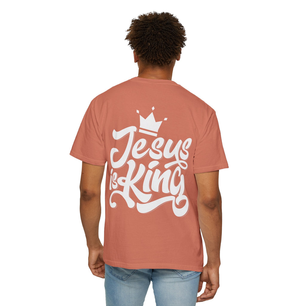 Jesus is King T-Shirt – Bold Christian Faith Tee with Crown & Cross for Eternal Reign Printify