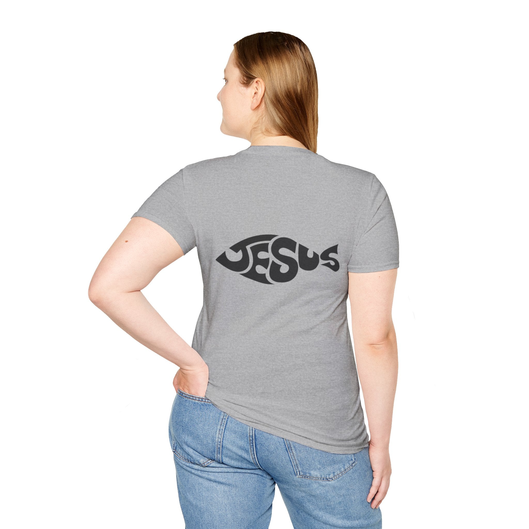 Ichthus Jesus Fish T-shirt - Jesus Word Art - Christian Faith Symbol T-shirt