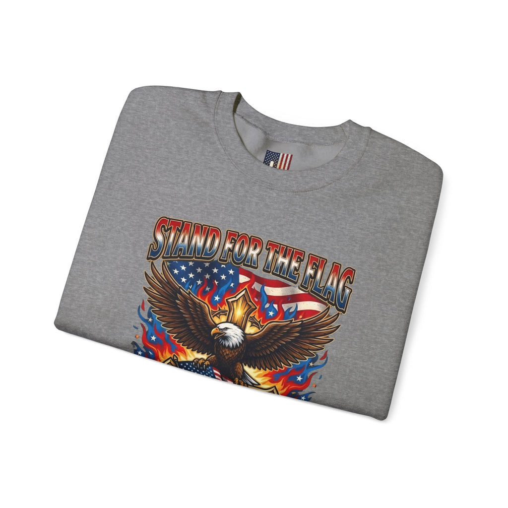 Stand for the Flag Kneel for the Cross Sweatshirt | Patriotic Eagle Sweatshirt Printify
