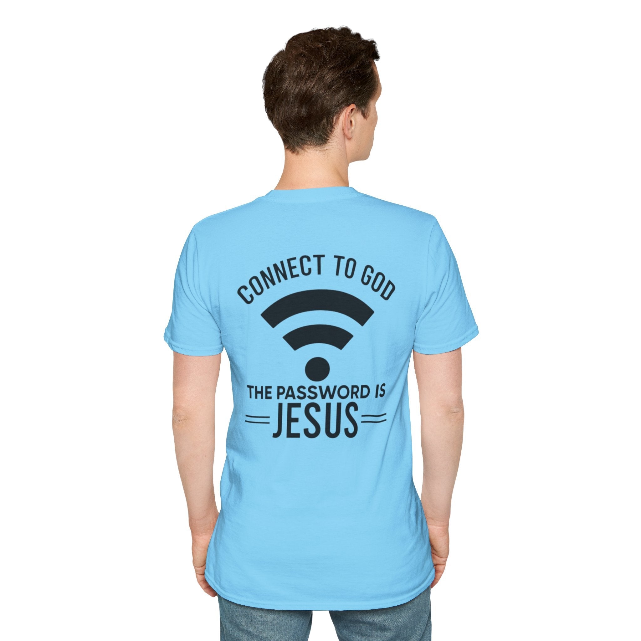 Connect to God T-shirt - WIFI Password is Jesus - Funny Christian Faith T-shirt Printify