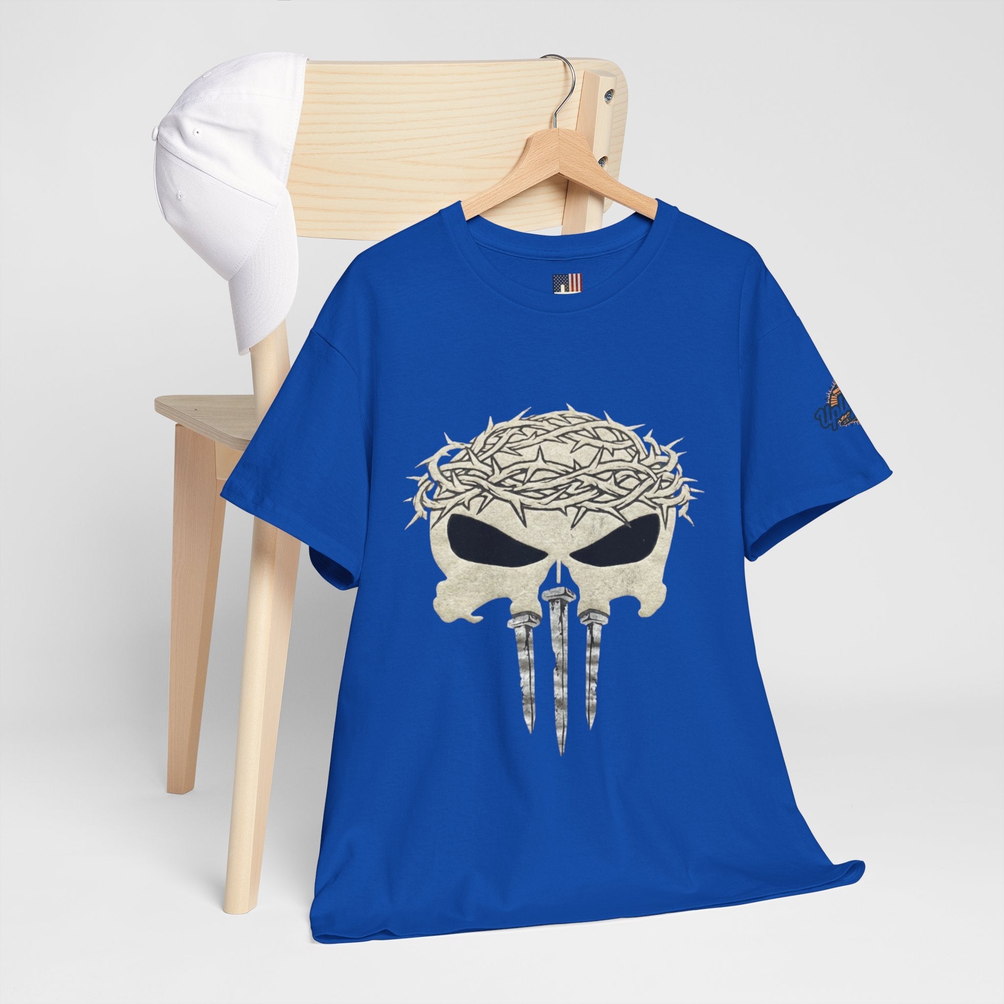 Christian Skull T-shirt - Crown of Thorns & Nails - Warrior Faith T-shirt Printify