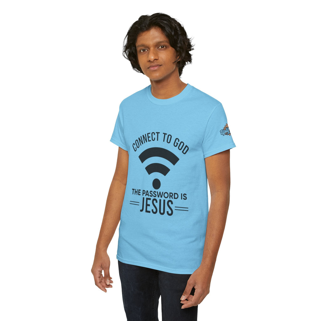Connect to God T-shirt - WIFI Password is Jesus - Funny Christian Faith T-shirt Printify
