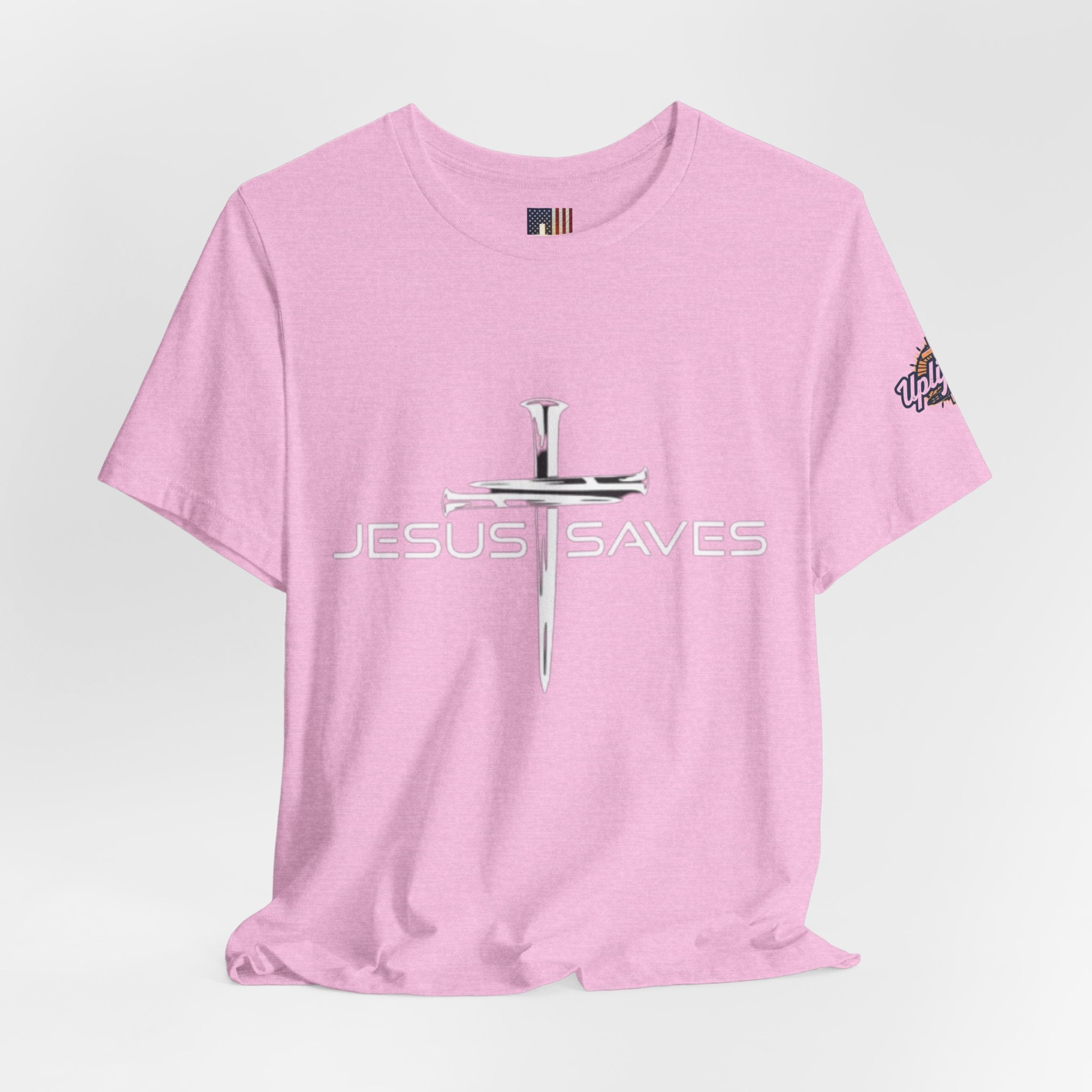 Jesus Saves T-shirt – 3 Nails Crucifix Cross Christian T-shirt for Redemption Faith & Bold Salvation Printify