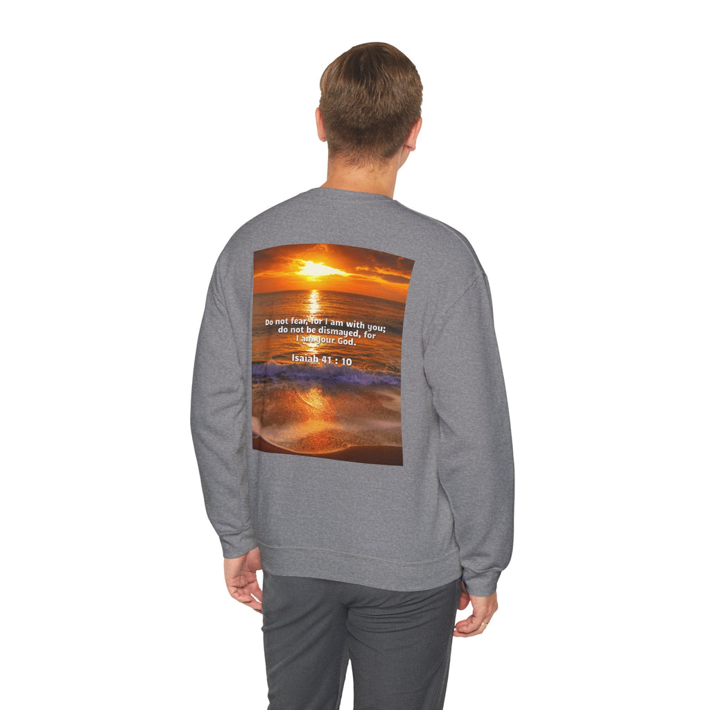 Bible Verse Unisex Heavy Blend™ Crewneck Sweatshirt - Isaiah 41 : 10 Printify