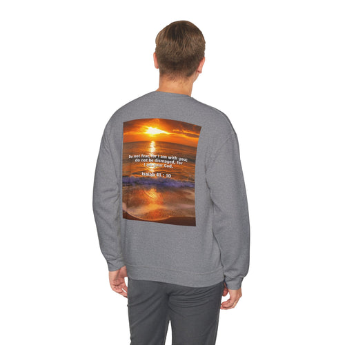 Bible Verse Unisex Heavy Blend™ Crewneck Sweatshirt - Isaiah 41 : 10 Printify