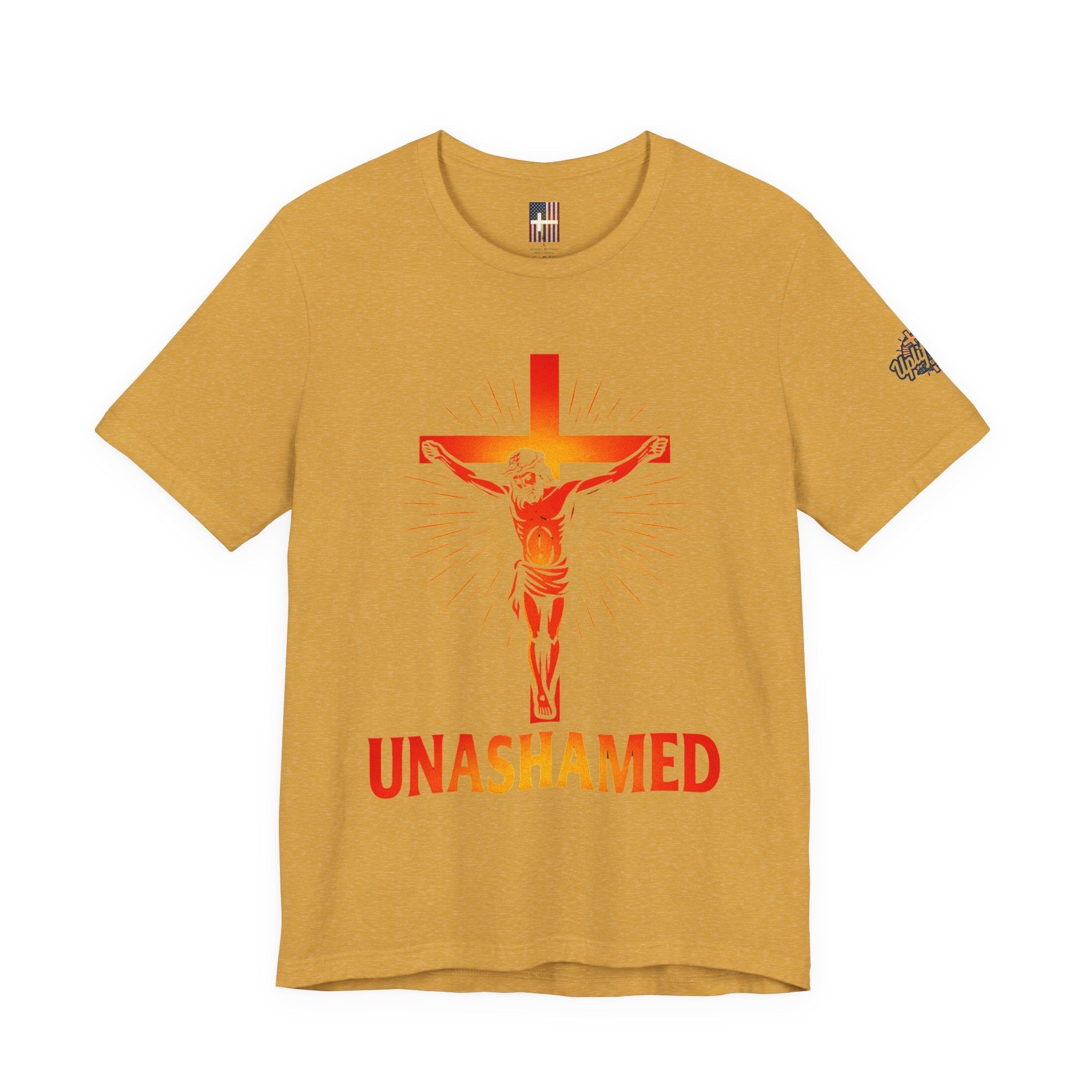 Unashamed T-shirt – Romans 1:16 Crucifixion Christian t-shirt for Bold Unwavering Faith Printify