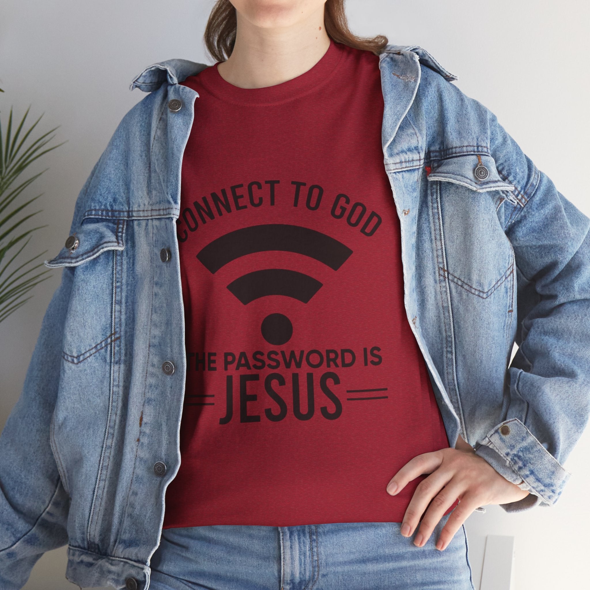 Connect to God T-shirt - WIFI Password is Jesus - Funny Christian Faith T-shirt Printify