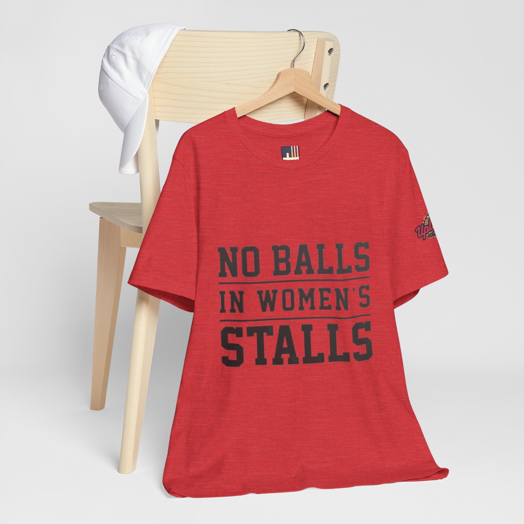 No Balls in Women's Stalls Statement T-Shirt Printify