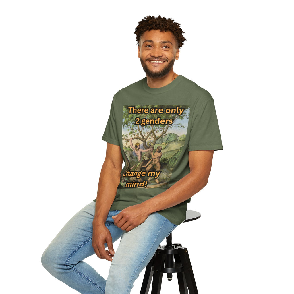 There Are Only 2 Genders T-Shirt – Adam & Eve Cross Christian Tee for Bold Faith Printify