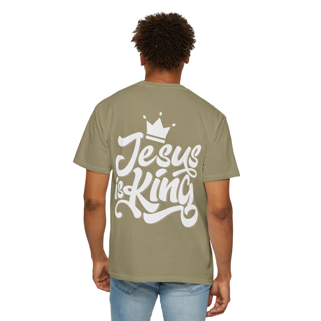 Jesus is King T-Shirt – Bold Christian Faith Tee with Crown & Cross for Eternal Reign Printify