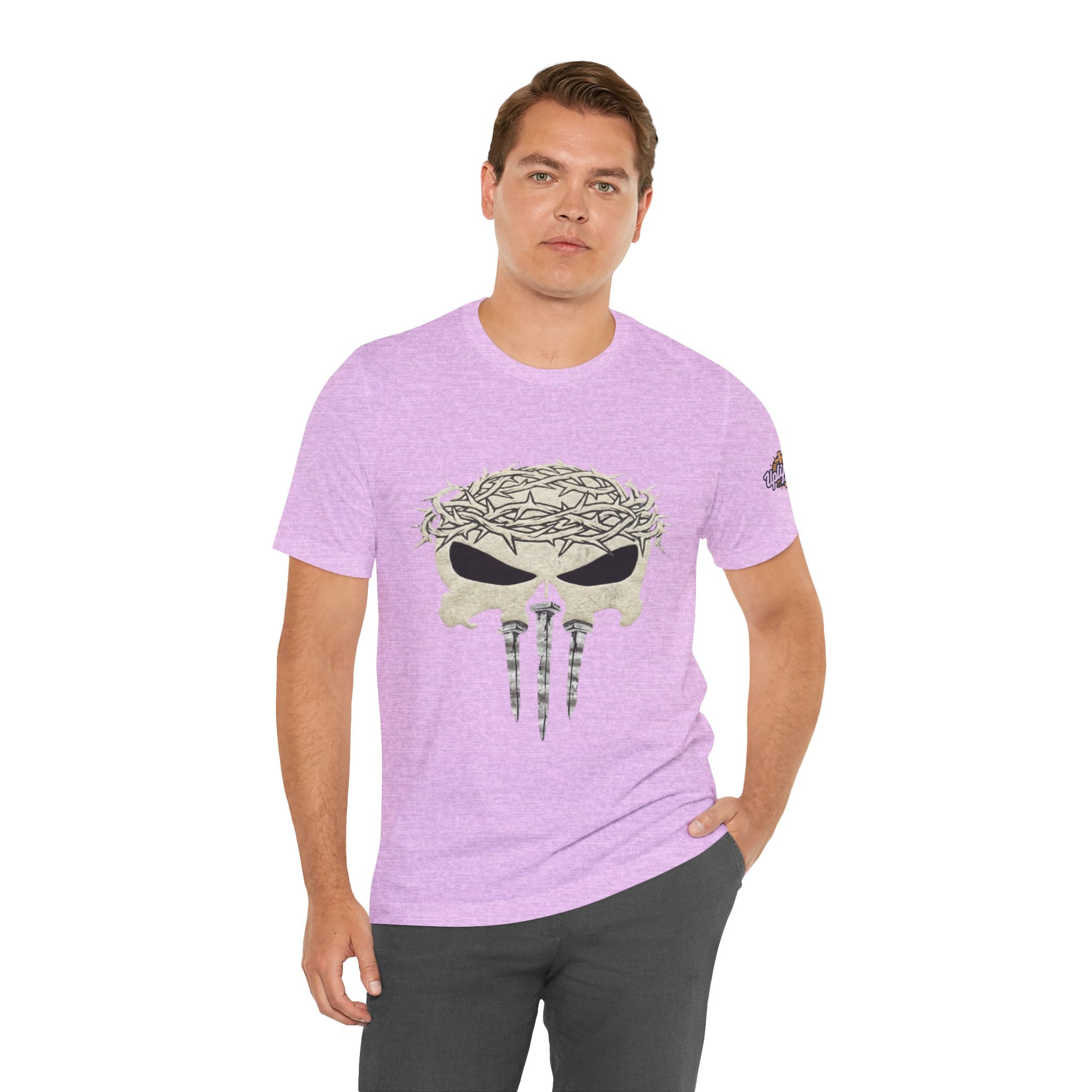 Christian Skull T-shirt - Crown of Thorns & Nails - Warrior Faith T-shirt Printify