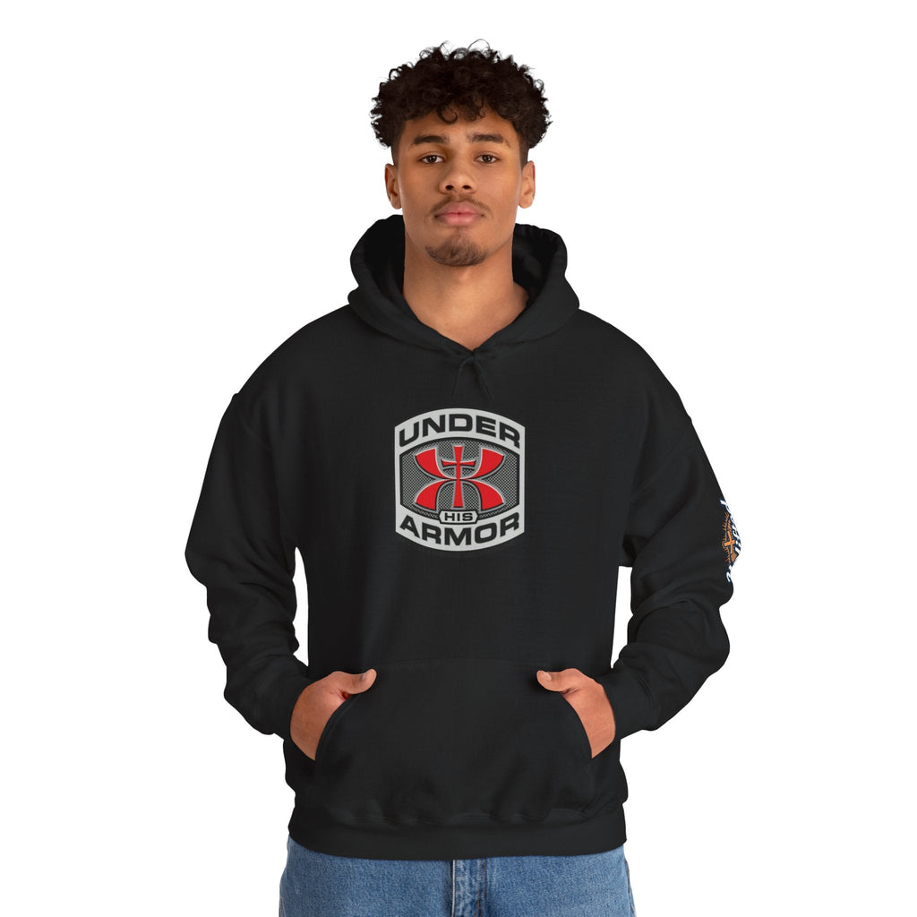 Under Armor Logo Hoodie — Black Athletic Pullover Printify