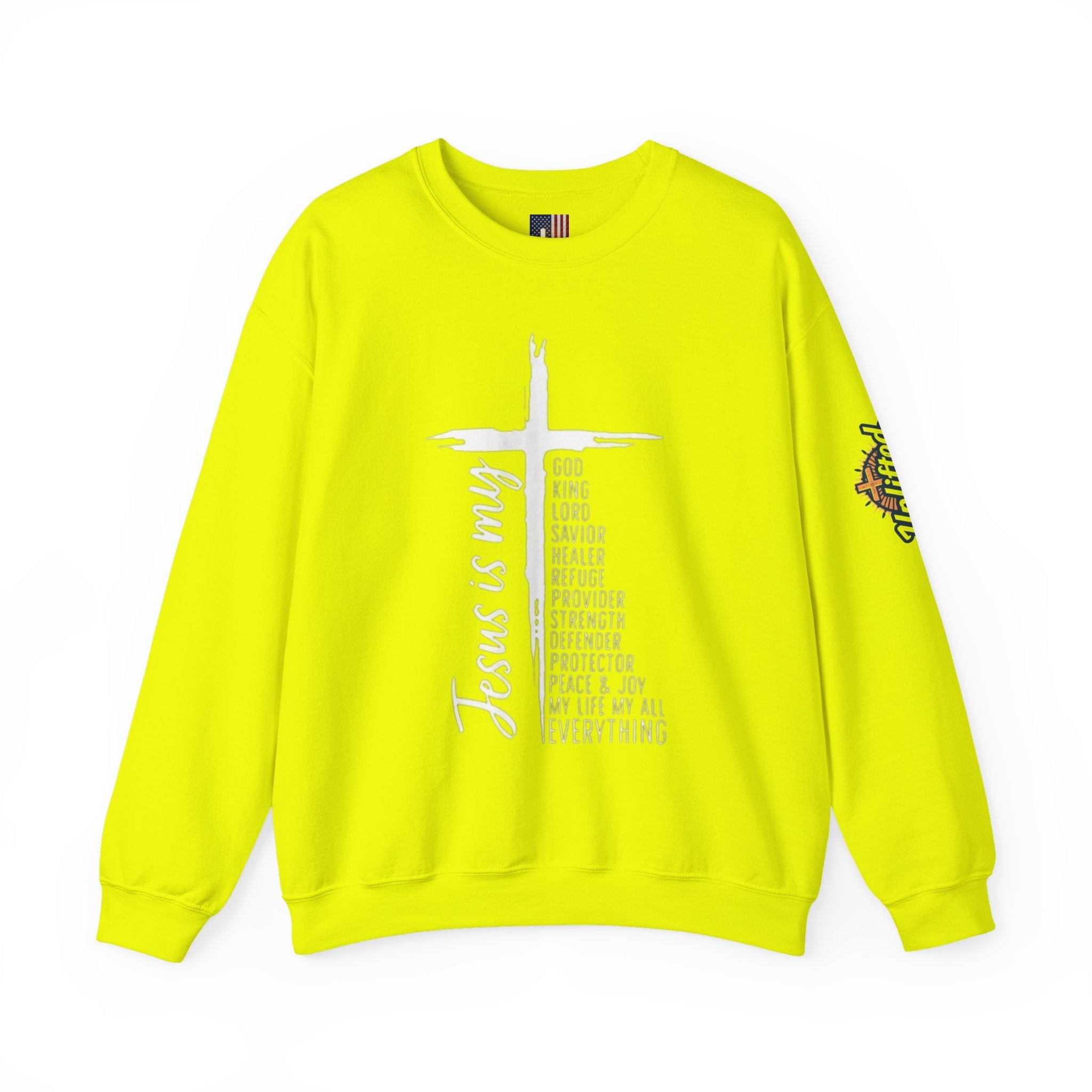 Jesus Is My Everything Sweatshirt – Cross List God King Lord Savior Christian Sweatshirt for Total Surrender Faith Printify