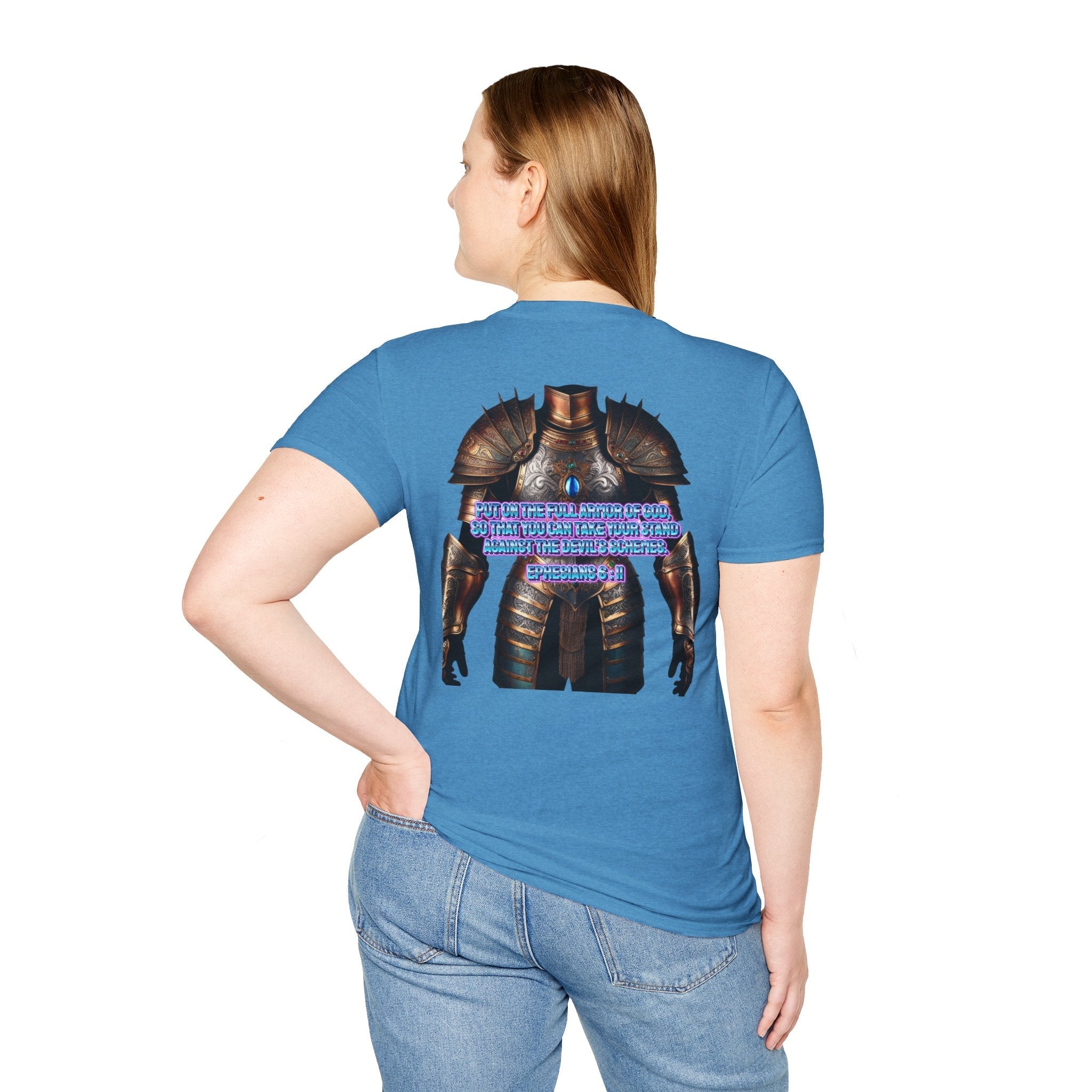 Religious Graphic Tee with Armor Of God Design - Unisex Softstyle T-Shirt Printify