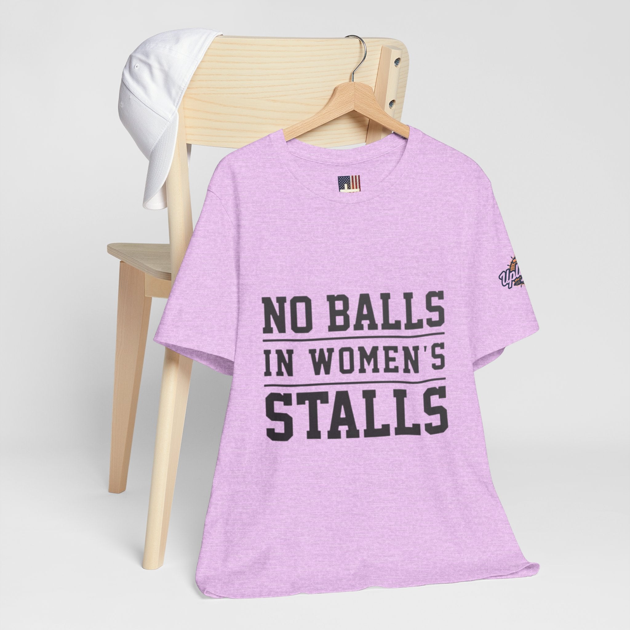 No Balls in Women's Stalls Statement T-Shirt Printify