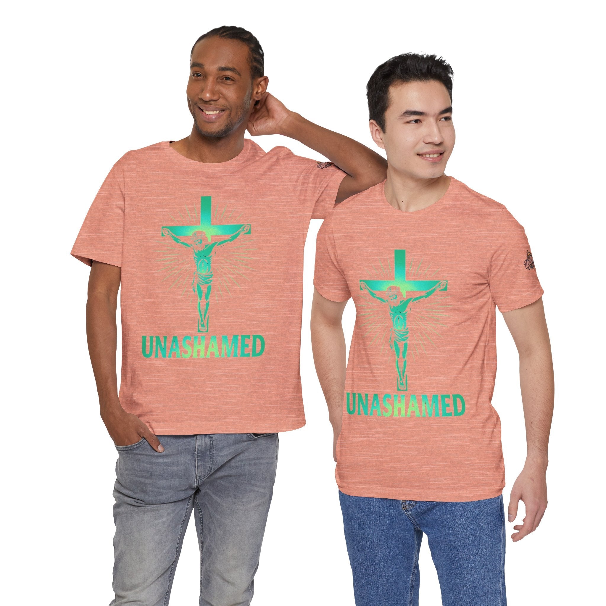 Unashamed T-shirt – Romans 1:16 Crucifixion Christian t-shirt for Bold Unwavering Faith Printify